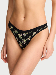 Трусики тонг Victoria's Secret с принтом 1162854850 (Черный XS)