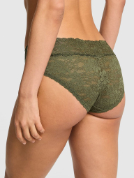 Кружевные трусики хипхаггеры Victoria's Secret Pink 1163213257 (Оливковый XS)