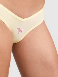 Трусики танга Victoria's Secret Pink с принтом 1163213974 (Желтый XS)