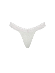 Женские трусики тонг Victoria's Secret Pink с кружевом и блеском 1163215871 (Серый S)