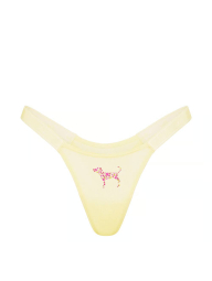Трусики тонг Victoria's Secret Pink с принтом 1163226064 (Желтый XS)