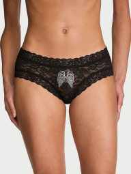 Мереживні трусики чики Victoria's Secret зі стразами 1163276839 (Чорний XL)