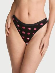 Трусики тонг Victoria's Secret із принтом 1163303772 (Чорний S)