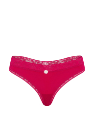 Жіночі трусики тонг Victoria's Secret з мереживом 1163317946 (рожевий L)