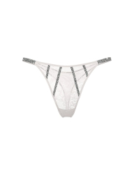 Кружевные трусики тонг Victoria's Secret со стразами 1163348078 (Молочный L)