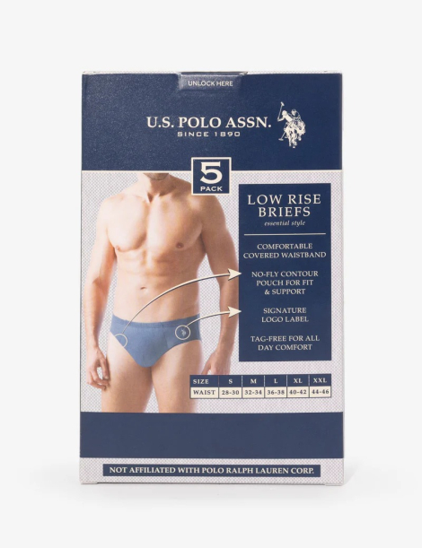 Набор мужских трусов U.S. Polo Assn брифы 1159843478 (Разные цвета M)