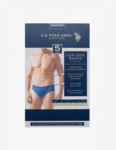 Набор мужских трусов U.S. Polo Assn брифы 1159843702 (Разные цвета L)