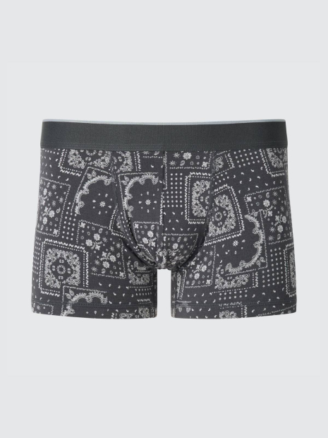 Мужские трусы-боксеры UNIQLO с принтом 1159853352 (Серый XXL)