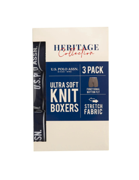 Набір чоловічих трусів US Polo Assn боксери 3 шт 1159853425 (Різні кольори XL)