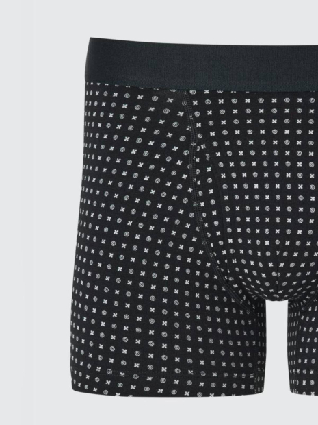 Мужские трусы-боксеры UNIQLO с принтом 1159855142 (Черный XXL)