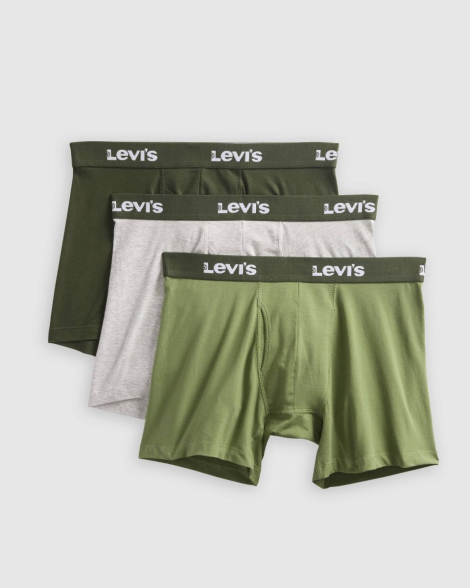 Набор мужских трусов боксеров Levi's 3 шт 1159857826 (Серый/Зеленый XL)