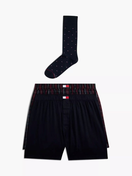 Чоловічий набір Tommy Hilfiger 2 трусів та 1 пара шкарпеток 1159858355 (Різні кольори M)