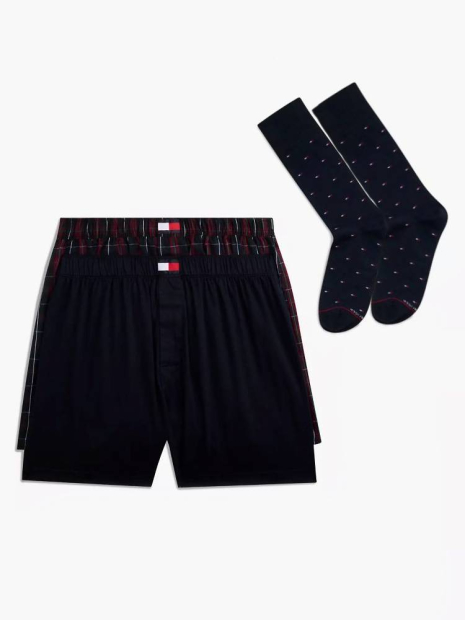 Чоловічий набір Tommy Hilfiger 2 трусів та 1 пара шкарпеток 1159858355 (Різні кольори M)