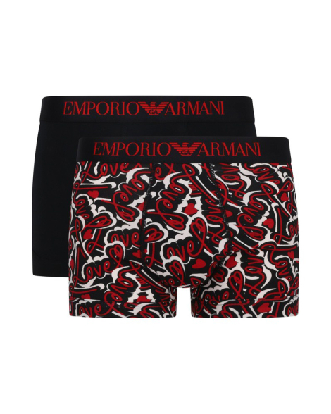 Мужские трусы транки Armani Exchange набор 1159860059 (Черный/Красный XXL)