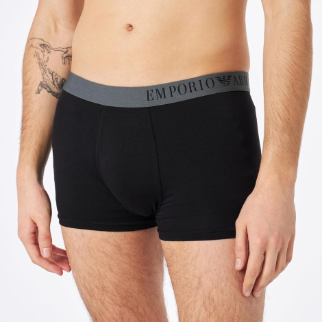 Мужские трусы транки Emporio Armani набор 2 шт 1159861050 (Черный/Серый XL)