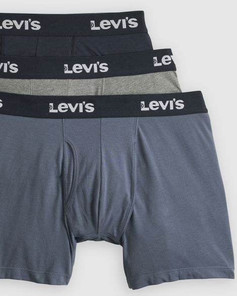 Набор мужских трусов боксеров Levi's 3 шт 1159861672 (Черный/Серый XL)