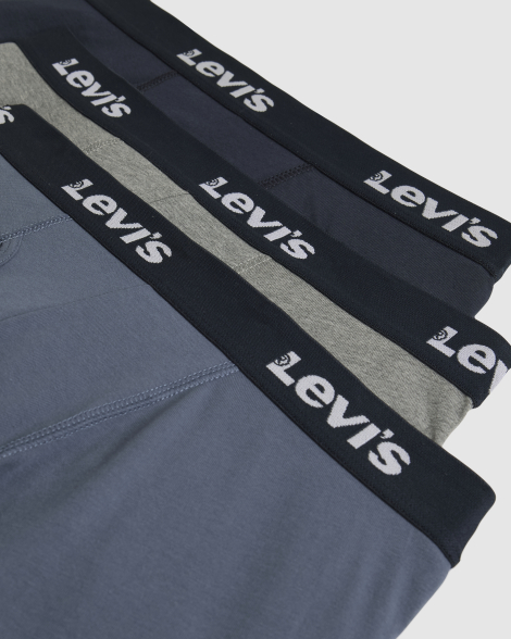 Набір чоловічих трусів боксерів Levi's 3 шт 1159861672 (Чорний/Сірий XL)