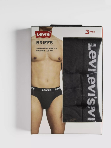 Набір чоловічих трусів Levi's брифи 3 шт 1159861891 (Чорний XL)