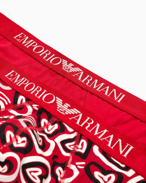 Мужские трусы брифы Emporio Armani набор 1160153129 (Черный/Красный XXL)
