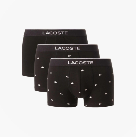 Набор мужских трусов Lacoste транки 3 шт 1161240025 (Черный L)