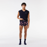 Фирменные мужские трусы транки Lacoste набор 1159843263 (Синий/Красный XXL)
