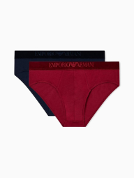 Набор мужских трусов брифов 2 шт Emporio Armani в подарочной коробке 1161096171 (Синий/Бордовый XL)
