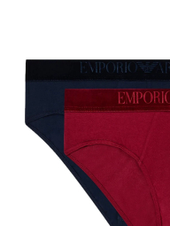 Набор мужских трусов брифов 2 шт Emporio Armani в подарочной коробке 1161096171 (Синий/Бордовый XL)