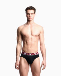 Набір брифів чоловічих трусів 2 шт Emporio Armani 1161678664 (Бордовий/Чорний XL)