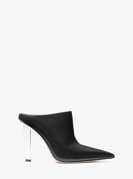 Женские кожаные туфли-мюли Halle Michael Kors на каблуке 36,5 (6,5 US) 24 см Черный 1159845750