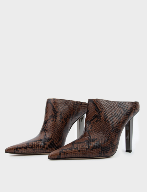 Женские кожаные туфли-мюли Halle Michael Kors на каблуке 36,5 (6,5 US) 24 см Коричневый 1159846030