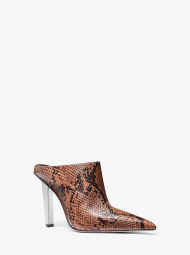 Женские кожаные туфли-мюли Halle Michael Kors на каблуке 36,5 (6,5 US) 24 см Коричневый 1159846030