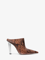 Женские кожаные туфли-мюли Halle Michael Kors на каблуке 36,5 (6,5 US) 24 см Коричневый 1159846030