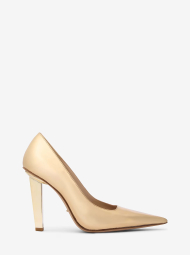 Женские кожаные туфли Halle Michael Kors на каблуке 36 (6 US) 24 см Золотистый 1159861336