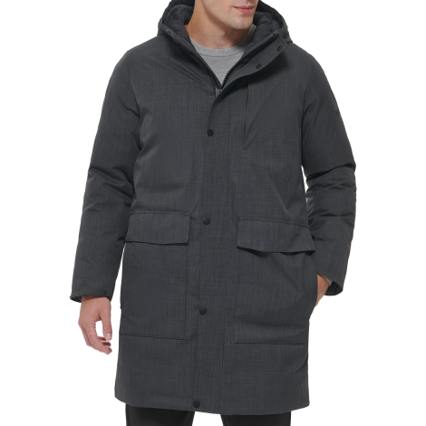 Мужская удлиненная куртка-парка DKNY с капюшоном 1159842609 (Серый M)