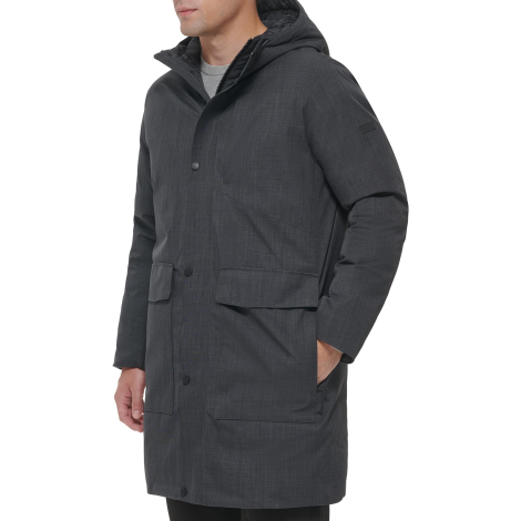 Мужская удлиненная куртка-парка DKNY с капюшоном 1159842609 (Серый M)