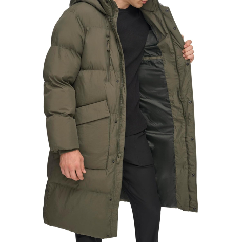 Мужская длинная куртка DKNY с капюшоном 1159844598 (Зеленый XL)
