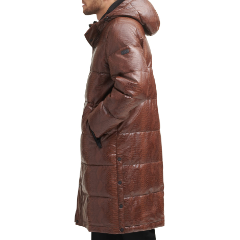 Мужская водонепроницаемая длинная куртка DKNY с капюшоном 1159846799 (Коричневый L)