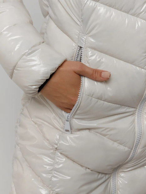 Женская удлиненная куртка Calvin Klein с капюшоном 1159849643 (Серый L)