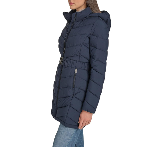 Подовжена жіноча куртка Calvin Klein з поясом 1159851430 (Синій XS)
