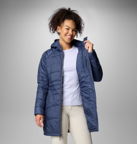 Женская удлиненная куртка Columbia с капюшоном 1159851444 (Синий M)