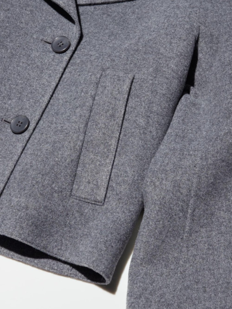 Жіноче коротке пальто Uniqlo 1159853416 (Сірий XL)