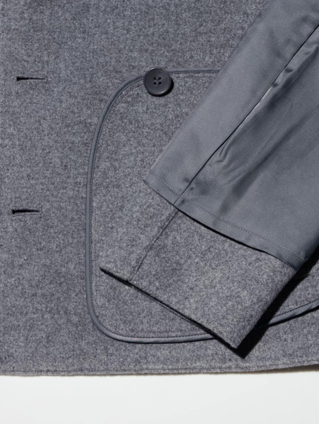 Жіноче коротке пальто Uniqlo 1159853416 (Сірий XL)