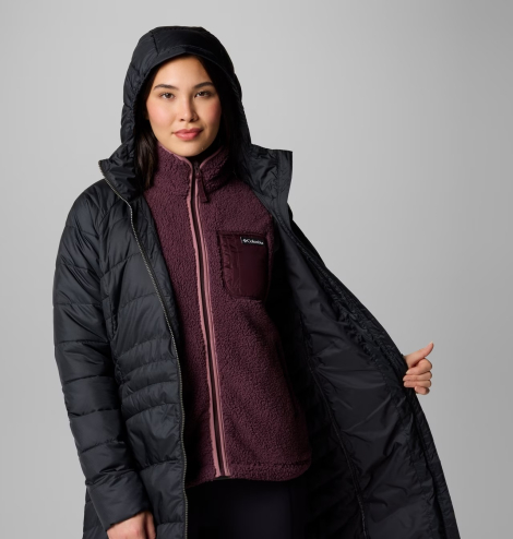 Женская длинная куртка Columbia с капюшоном 1159853628 (Черный L)