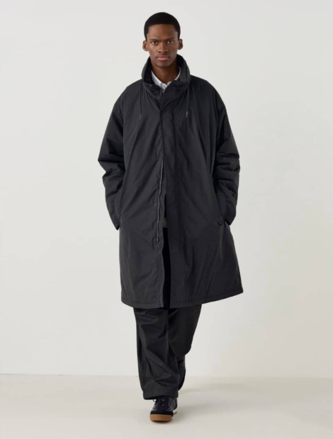 Длинная куртка UNIQLO с капюшоном 1159855137 (Черный XL)