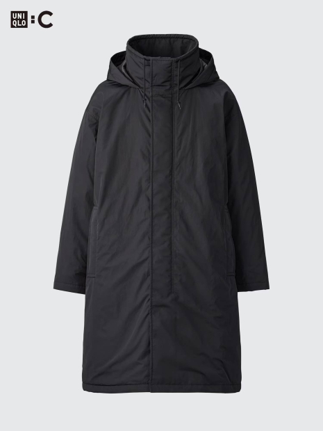Длинная куртка UNIQLO с капюшоном 1159855137 (Черный XL)