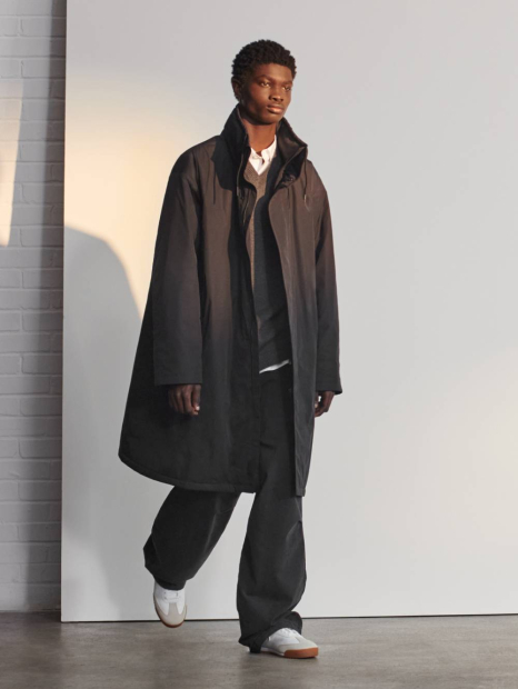 Длинная куртка UNIQLO с капюшоном 1159855137 (Черный XL)