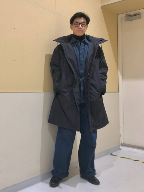 Длинная куртка UNIQLO с капюшоном 1159855137 (Черный XL)