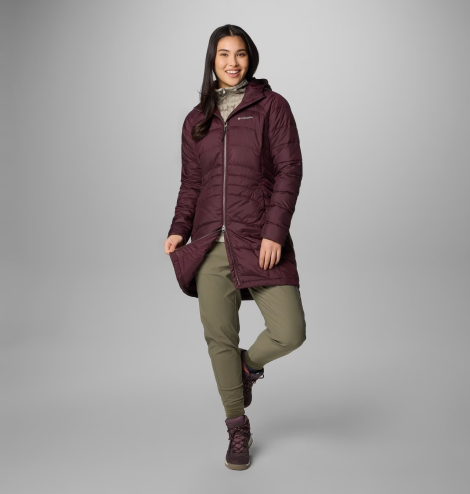 Женская удлиненная куртка Columbia с капюшоном 1159855873 (Бордовый M)