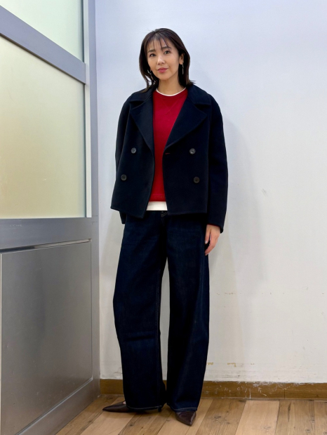 Женское короткое пальто Uniqlo 1159855893 (Синий L)