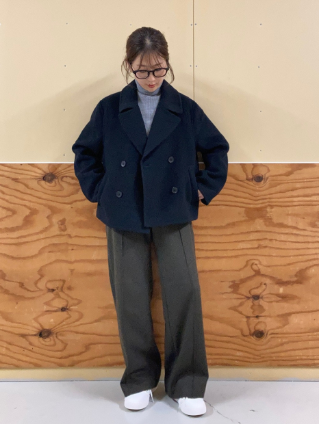 Женское короткое пальто Uniqlo 1159855893 (Синий L)